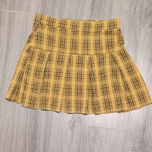 Forever 21 Plaid Yellow Skirt